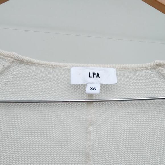 LPA Jorryn Revolve Crochet Bell Sleeves Knit Maxi Dress Coverup Cream White XS - Picture 10 of 14